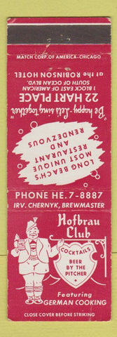 Matchbook Cover - Hofbrau Club Long Beach CA