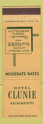 Matchbook Cover - Hotel Clunie Sacramento CA