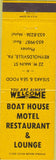 Matchbook Cover - Boat House Motel Reynoldsville PA yellow