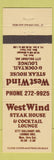 Matchbook Cover - West Wind Steak House Columbus OH