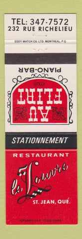 Matchbook Cover - Le Louvre St Jean QC