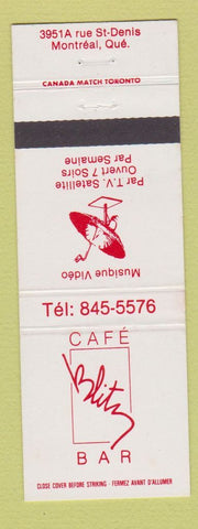 Matchbook Cover - Cafe Blitz Bar Montreal QC