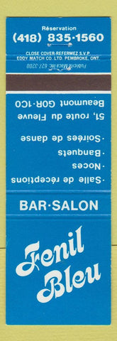 Matchbook Cover - Fenil Bleau Beaumont QC