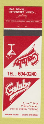 Matchbook Cover - Gatsby Quebec QC