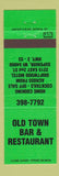 Matchbook Cover - Old Town Bar Restaurant Superior WI