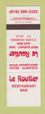 Matchbook Cover - Le Routier Restaurant St Eugene Drummond QC