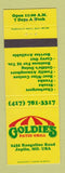 Matchbook Cover - Goldie's Patio Grill Joplin MO