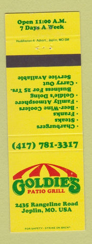Matchbook Cover - Goldie's Patio Grill Joplin MO