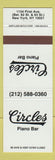 Matchbook Cover - Circles Piano Bar New York City
