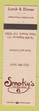 Matchbook Cover - Smoky's Restaurant Palm Desert CA