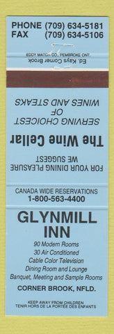 Matchbook Cover - Glynmill Inn Corner Brook NF BLUE