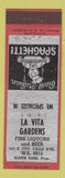 Matchbook Cover - La Vita Gardens Akron? OH ARROW