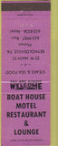 Matchbook Cover - Boat House Motel Reynoldsville PA lavender
