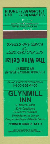 Matchbook Cover - Glynmill Inn Corner Brook NF GREEN