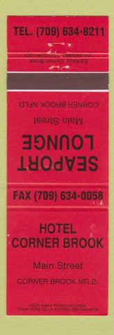 Matchbook Cover - Hotel Corner Brook Corner Brook NF Seaport Lounge RED