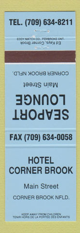 Matchbook Cover - Hotel Corner Brook Corner Brook NF Seaport Lounge BLUE