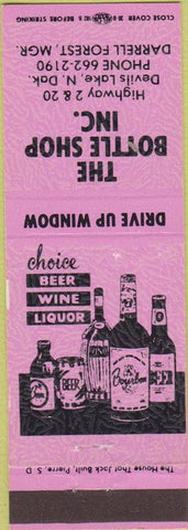 Matchbook Cover - Bottle Shop Inc Devils Lake ND pink
