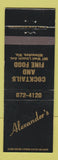 Matchbook Cover - Alexander's Restaurant Milwaukee WI