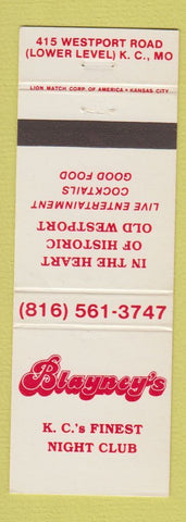 Matchbook Cover - Blayney's Nite Club Kansas City MO