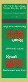Matchbook Cover - Ryan's Kerry PATch Restaurant Kansas City MO