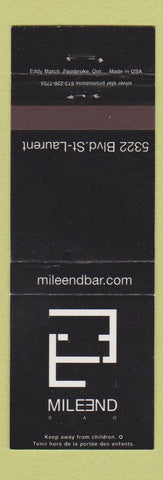 Matchbook Cover - Miles End St Laurent QC