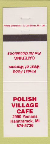 Matchbook Cover - Polish Village Cafe Hamtramck MI