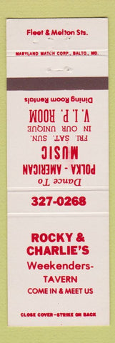 Matchbook Cover - Rocky & Charlie's Tavern