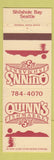 Matchbook Cover - Quinn's Fish Market & Bar Seattle WA