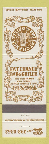 Matchbook Cover - Fat Chance Bar Grille Tucson AZ