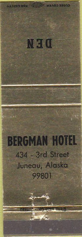 Matchbook Cover - Bergman Hotel Juneau AK