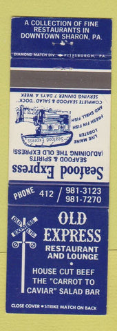 Matchbook Cover - Old Express Restaurant Sharon PA