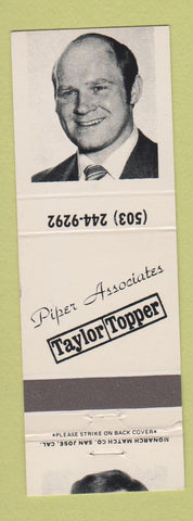 Matchbook Cover - Piper Associates Taylor Topper Toupee Portland OR