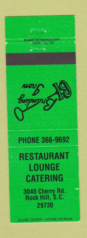 Matchbook Cover - Branding Iron Restaurant Rock Hill SC