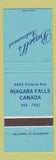 Matchbook Cover - Basell's Restaurant Niagara Falls ON
