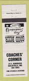 Matchbook Cover - Coaches' Corner Shelbyville IN
