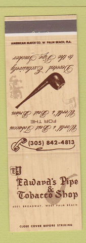 Matchbook Cover - Edward's Pipe and Tobacco Shop West Palm Beach FL