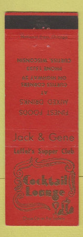 Matchbook Cover - Leffet's Supper Club Curtiss WI