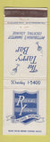 Matchbook Cover - The Tarry Bar Pittsburgh PA Royal York Dining Room