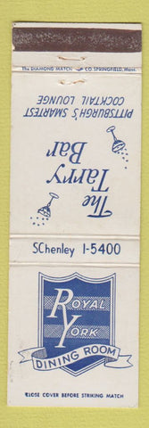 Matchbook Cover - The Tarry Bar Pittsburgh PA Royal York Dining Room