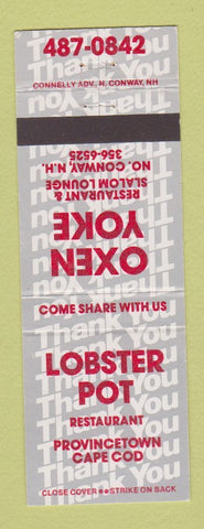 Matchbook Cover - Lobster Pot Oxen Yoke North Conway NH Provincetown MA