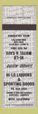 Matchbook Cover - Hi Lo Liquors Sporting Goods Weed CA