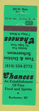 Matchbook Cover - Chances Restaurant Rochester WI