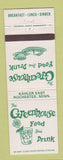 Matchbook Cover - Greenhouse Restaurant Rochester MN Kahler East