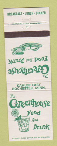 Matchbook Cover - Greenhouse Restaurant Rochester MN Kahler East