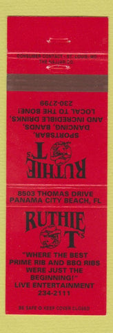 Matchbook Cover - Ruthie T's Restaurant Panama City Beach FL