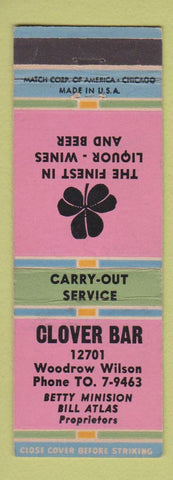 Matchbook Cover - Clover Bar
