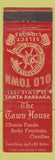 Matchbook Cover - The Town House Old Town Liquor Santa Barbara CA WEAR