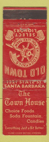 Matchbook Cover - The Town House Old Town Liquor Santa Barbara CA WEAR