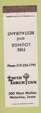 Matchbook Cover - Twin Torch Inn Waterloo IA WEAR