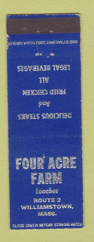 Matchbook Cover - Four Acre Farm Williamstown MA